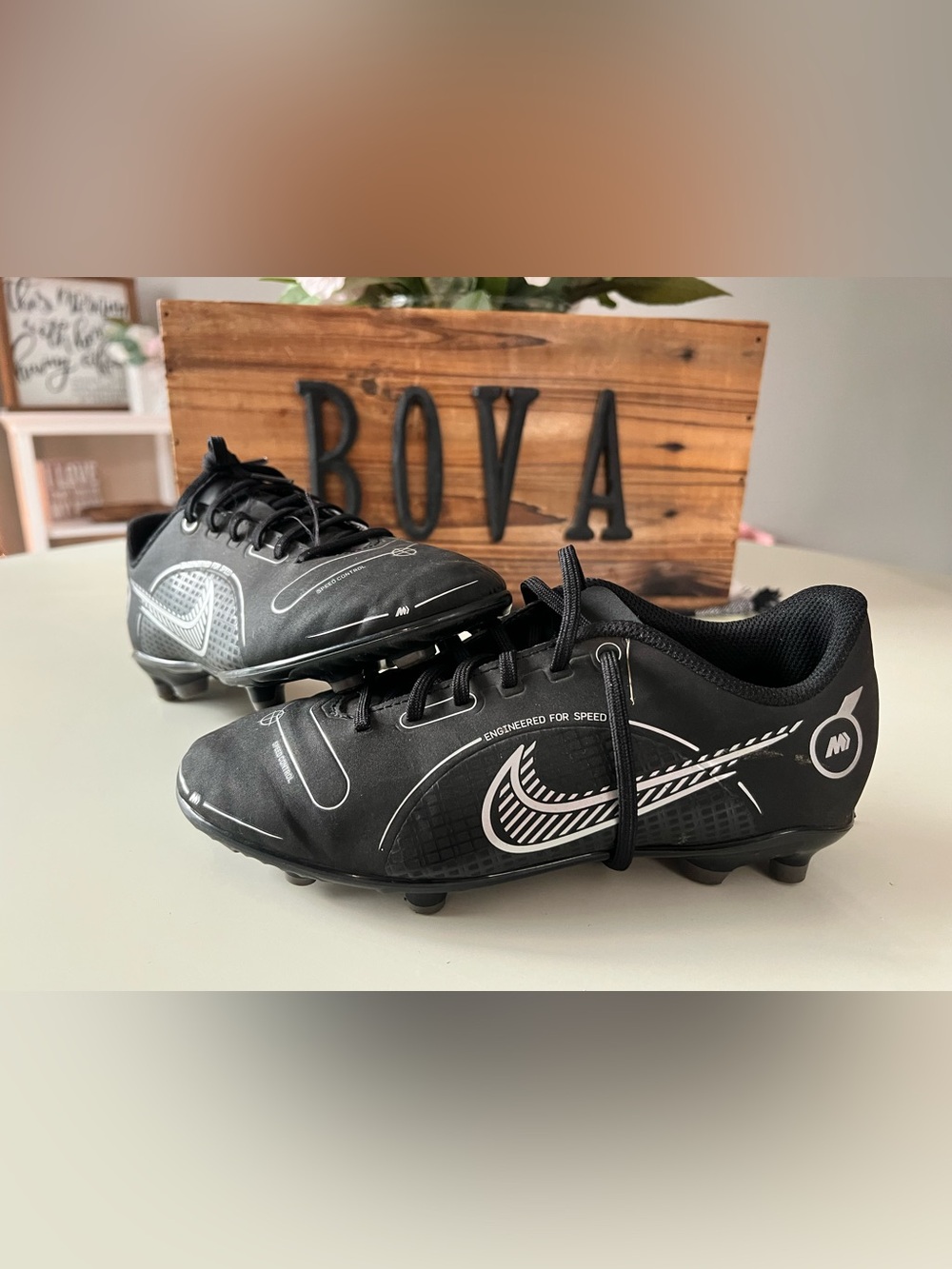 Kids Black Soccer Cleats